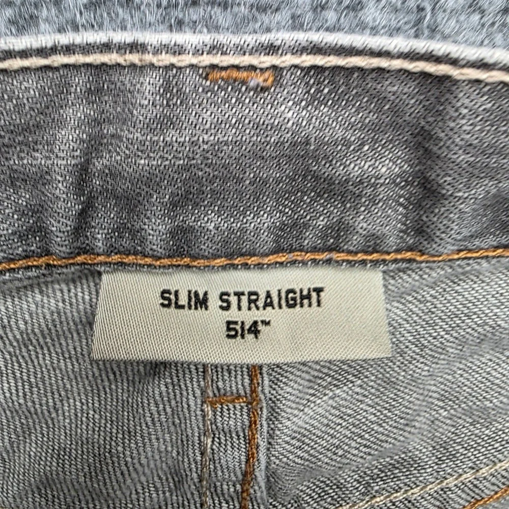 Levi's 514 Slim Straight Jeans‎ Mens Gray Denim Cut Off Raw Hem Gray 34 x 27